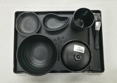 Nachgemachtes Porzellan-Essgeschirr stellt Japaner-und Korea-Reihen-Geschirr-Schwarz-Melamin ein