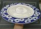 Durchmesser, 27cm weißes Porzellan-Platten-keramisches Ronde-dekoratives Muster-breite Kante