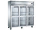 Importierter Aspera-Kompressor sechs Glas-Tür-Handelsküchen-Kühlschrank mit vier mobilen Gießmaschinen