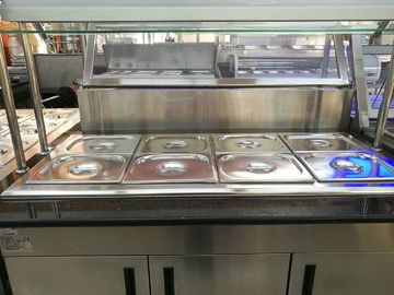 Marmoreinheit der Edelstahl-Verpflegungs-Ausrüstungs-warmen Küche, die Bain Marie 1600*900*800+560mm steht