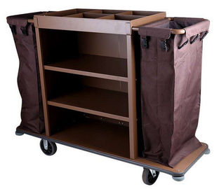 Hotel 3 - Hauswunschwagen, 6" PP Räder Eisenfarbe Braun Zimmer-Service-Ausrüstung