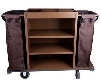 Hotel 3 - Hauswunschwagen, 6" PP Räder Eisenfarbe Braun Zimmer-Service-Ausrüstung