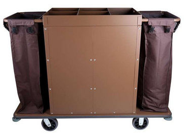 Hotel 3 - Hauswunschwagen, 6" PP Räder Eisenfarbe Braun Zimmer-Service-Ausrüstung