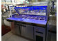 Blaue Sandwich-Vorbereitungs-Tabelle Rays 2 Tür gekühlte mit abkühlenden/Handelssalatbar-Kühlschrank-Gefrierschrank dem Glasdeckel-Ventilator