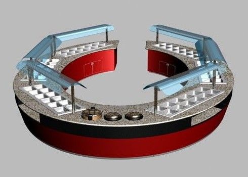 Kommerzielle Buffet-Ausstattung Kombination aus ovaler und runder Form Restaurants Buffettische