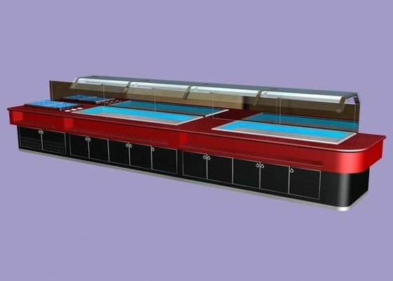 Marmorsushi-Salatbar-Zähler 400L mit LED-Licht, Handelsbuffet-Ausrüstung